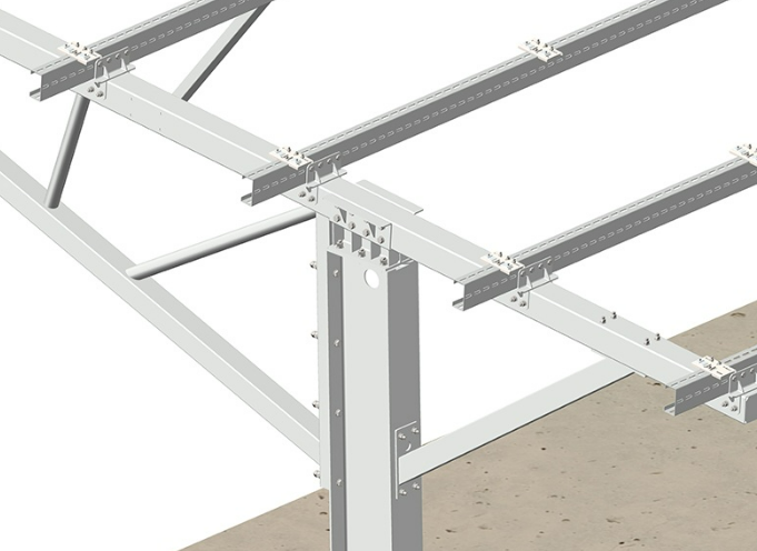 Single Post Solar Carport PV Panel Carport Mounting Structures Single Post Solar Carport