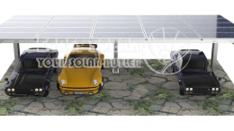 Sistema de cochera solar de un solo poste | Ahorra espacio, es duradero y eficiente