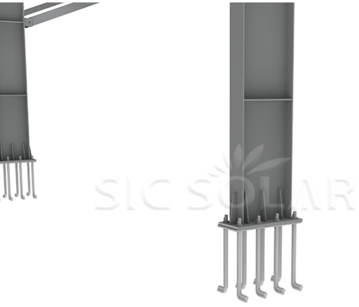 Carbon Steel Carport Mounting System PV Parking Structure Solar