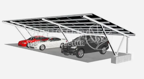 Single V-column Solar Carport Mounting System – Strong, Space-Efficient & Architecturally Elegant
