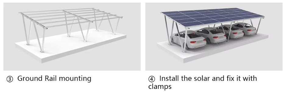 Residential Modern Design PV Solar Carport Mounting System