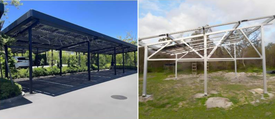 Eco-Friendly Black Aluminum Solar Carport Mounting System