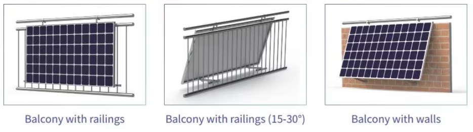 Adjustable Black Solar Balcony Bracket for Micro Inverter System