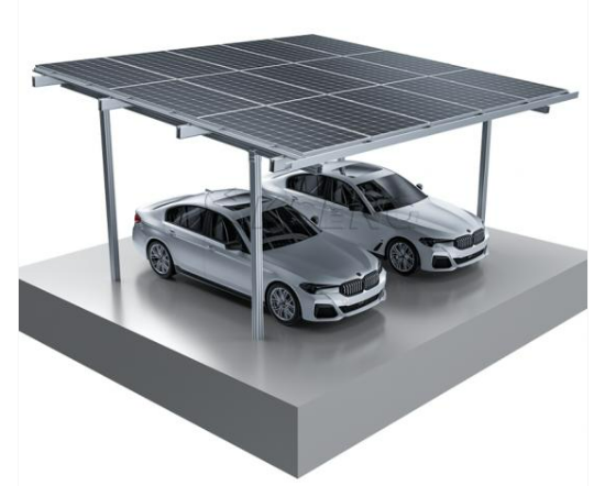Low-Maintenance Silver Aluminum Solar Carport Frame