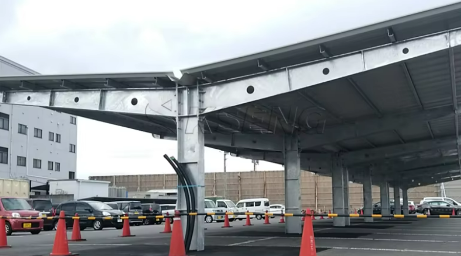 T-Shape Sustainable Modern Design Carbon Steel Solar Carport