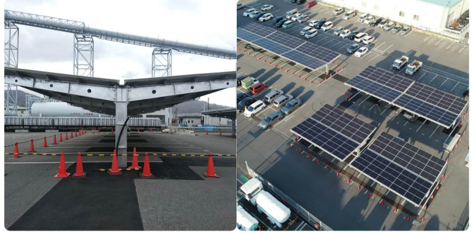 T-Shape Sustainable Modern Design Carbon Steel Solar Carport