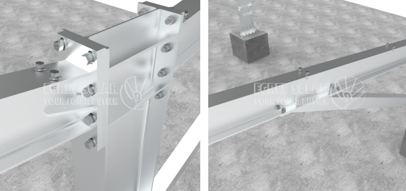 Carbon Steel Solar Carport Mounting System for Metal and Flat Roofs