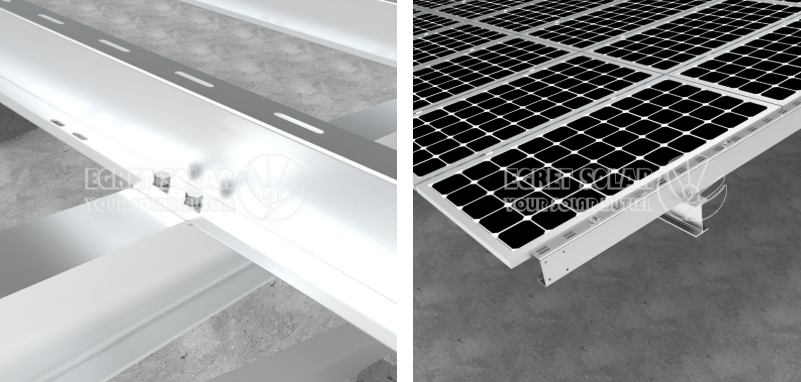 Carbon Steel Solar Carport Mounting System for Metal and Flat Roofs