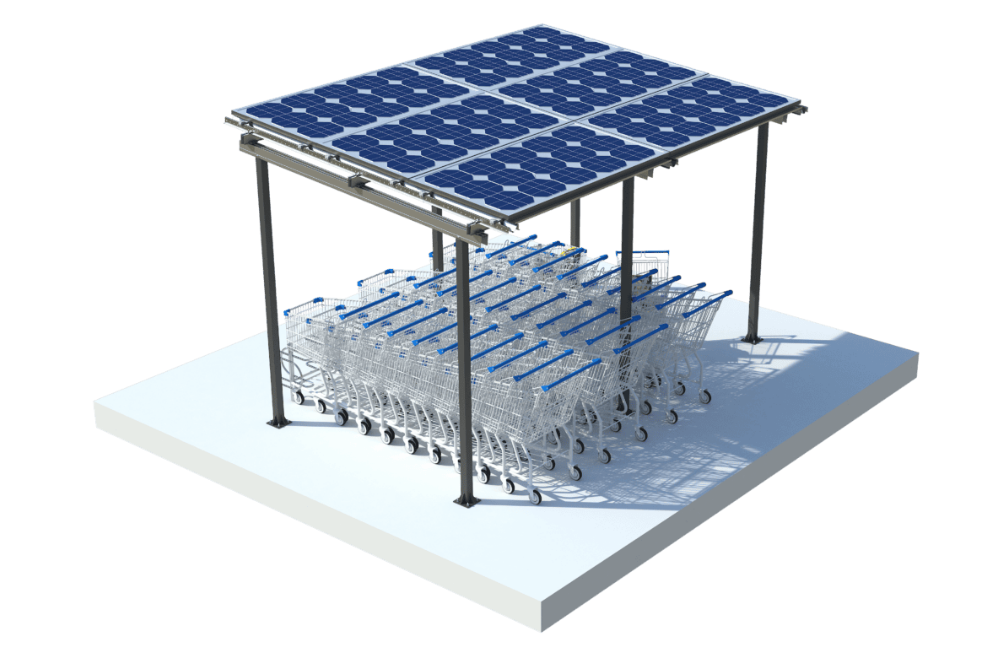 BS-03 Waterproof Shopping Cart Shed Mounting | Weatherproof Supermarket Trolley Shelter