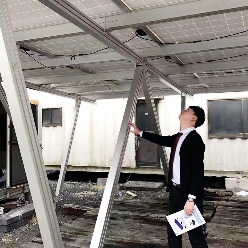 Carport With Solar Roof Installation Scene Carport With Solar Roof Installation Scene